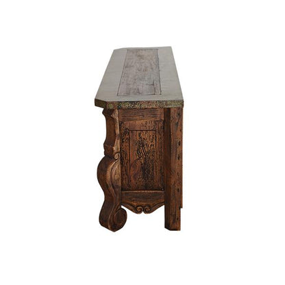 Sheffield Canyon Green Copper Tv Console With One Drawer