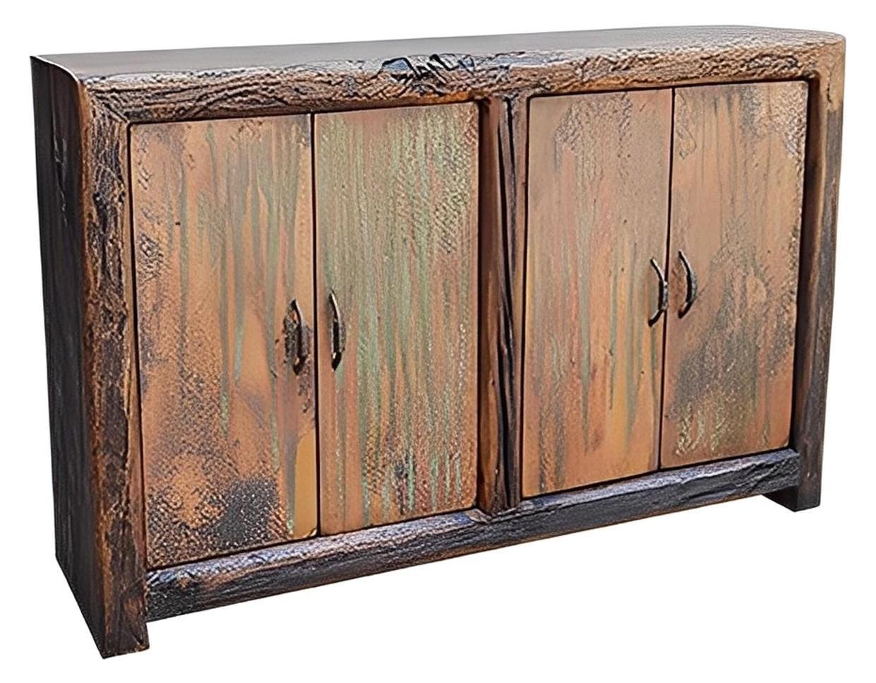 Kenedy Basin Buffet With Turquoise Patina Copper Doors