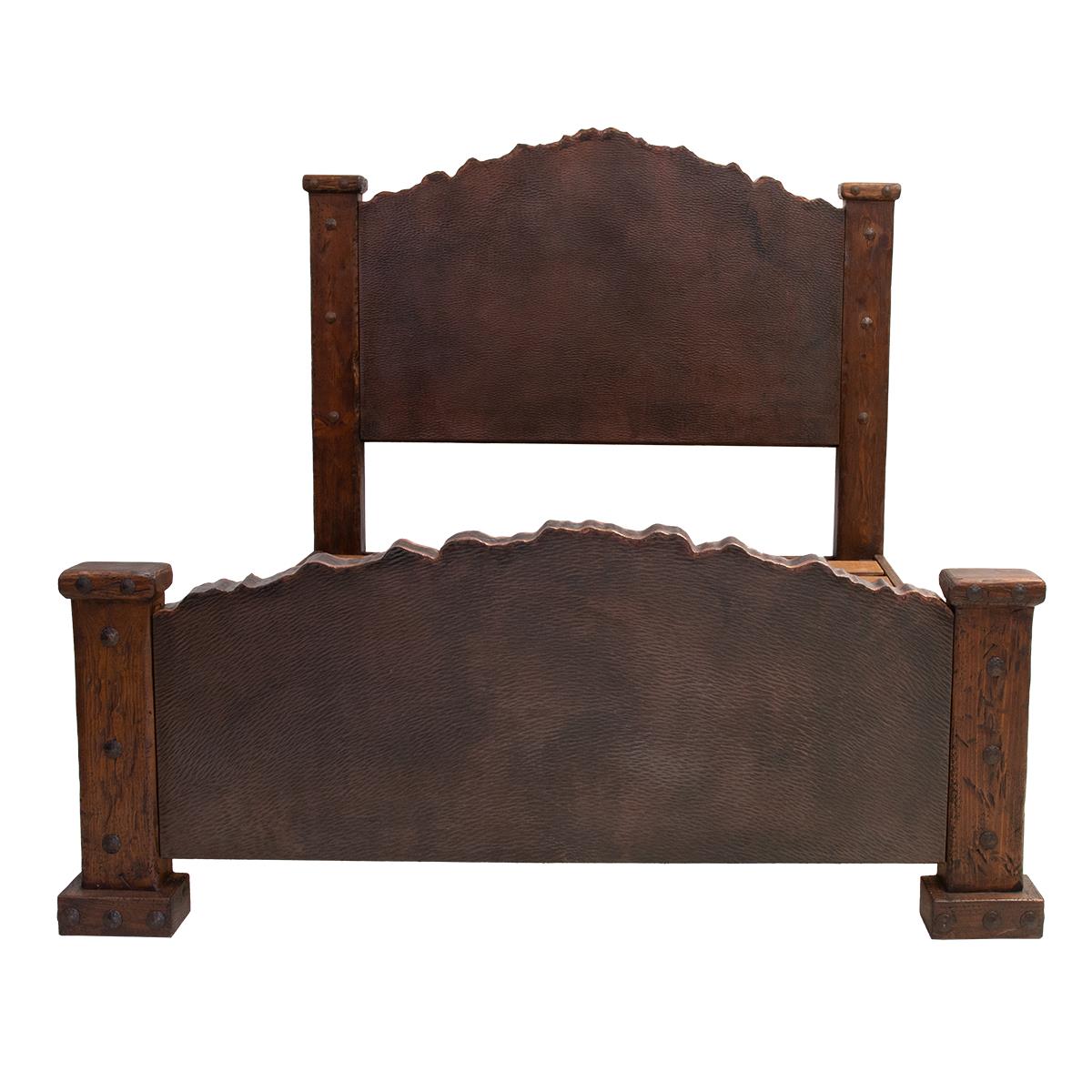Sky Ridge Rustic Bedroom Set With Copper Live Edge Headboard & Footboard - Includes Full Service Delivery