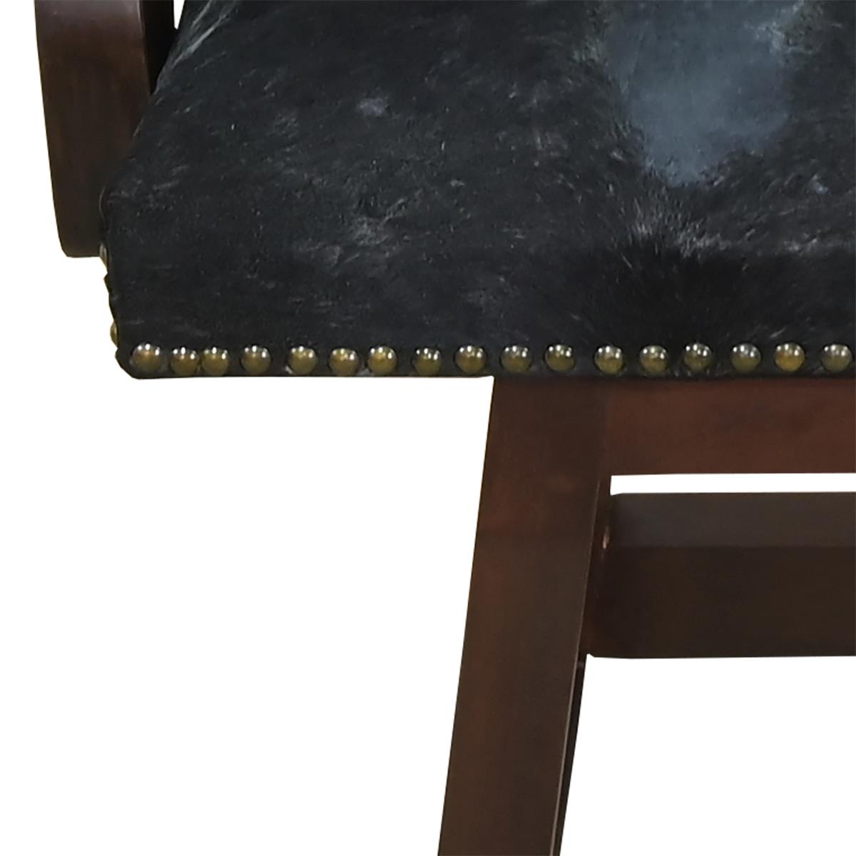 Black & White Acid Washed Cowhide Swivel Barstool with Back & Arms (2 or 3 Pack) 30"