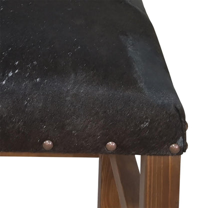 Dark Brown Acid Washed Cowhide Barstool with Low Back (2 or 3 Pack) Counter-Height
