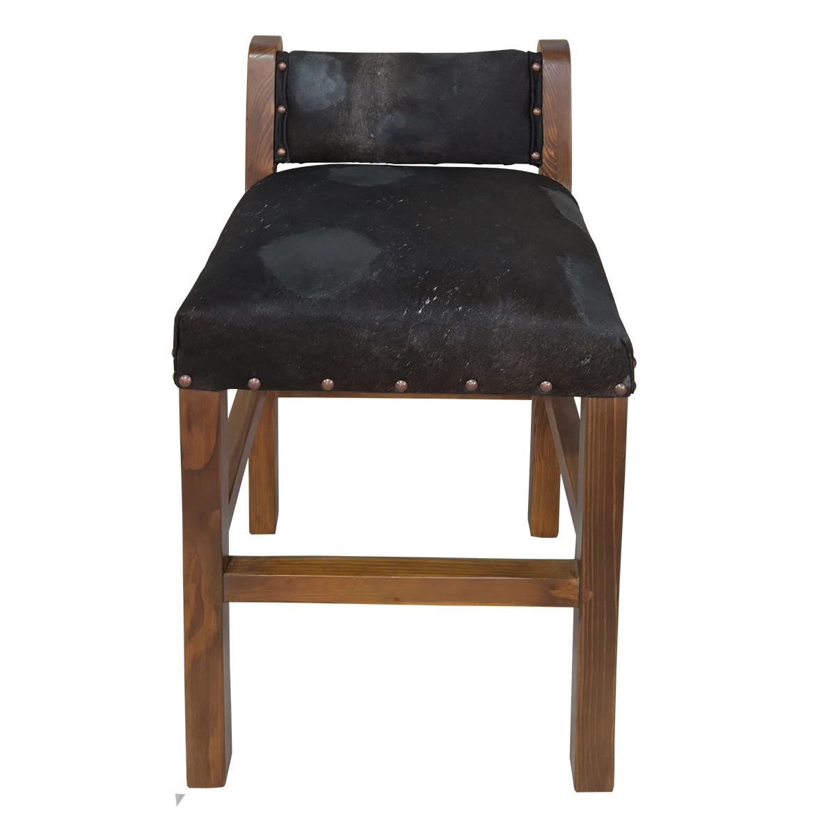Dark Brown Acid Washed Cowhide Barstool with Low Back (2 or 3 Pack) Counter-Height