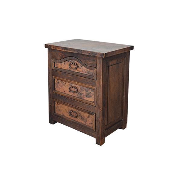 Sand Hill Three Drawer Nightstand With Copper Inserts