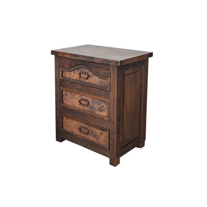 Sand Hill Three Drawer Nightstand With Copper Inserts
