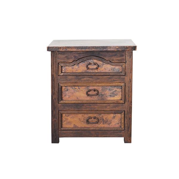 Sand Hill Three Drawer Nightstand With Copper Inserts