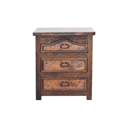 Sand Hill Three Drawer Nightstand With Copper Inserts