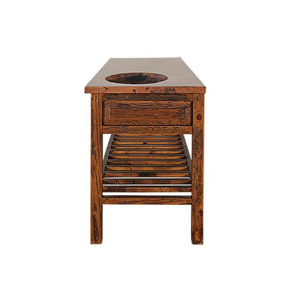 Hidden Basin 60" Wide Copper Top Single Vanity With Sink