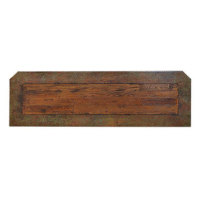 Elena Canyon Console, Green Copper Drawers & Top Edge, Wine Storage