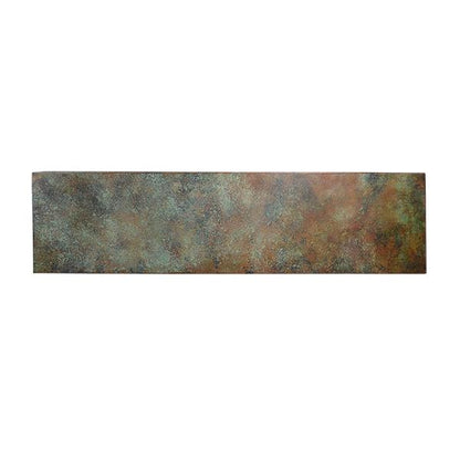 Desert Wind Rustic Home Wooden Bar with Verdi-Gris Copper Panels, Copper Top, & Log Footrail