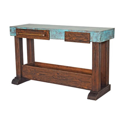 Turtle Hill Turquoise Copper Kitchen Island