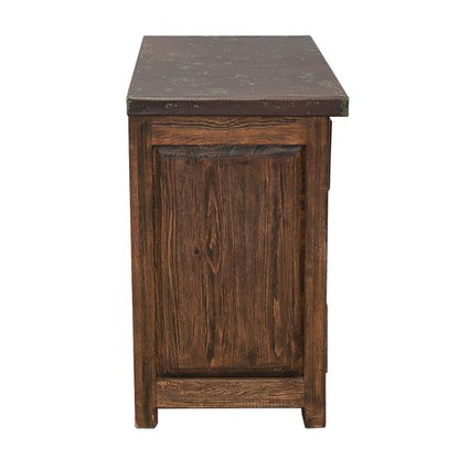 Durango Southwestern Rustic Bedroom Set with Walnut Hand-Carved Wood & Copper Panels - Includes Full Service Delivery