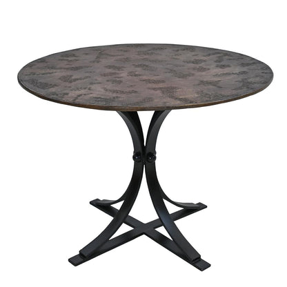 Brass Moon Round Dining Table | Handcrafted Brass Top & Iron Base | 48x30