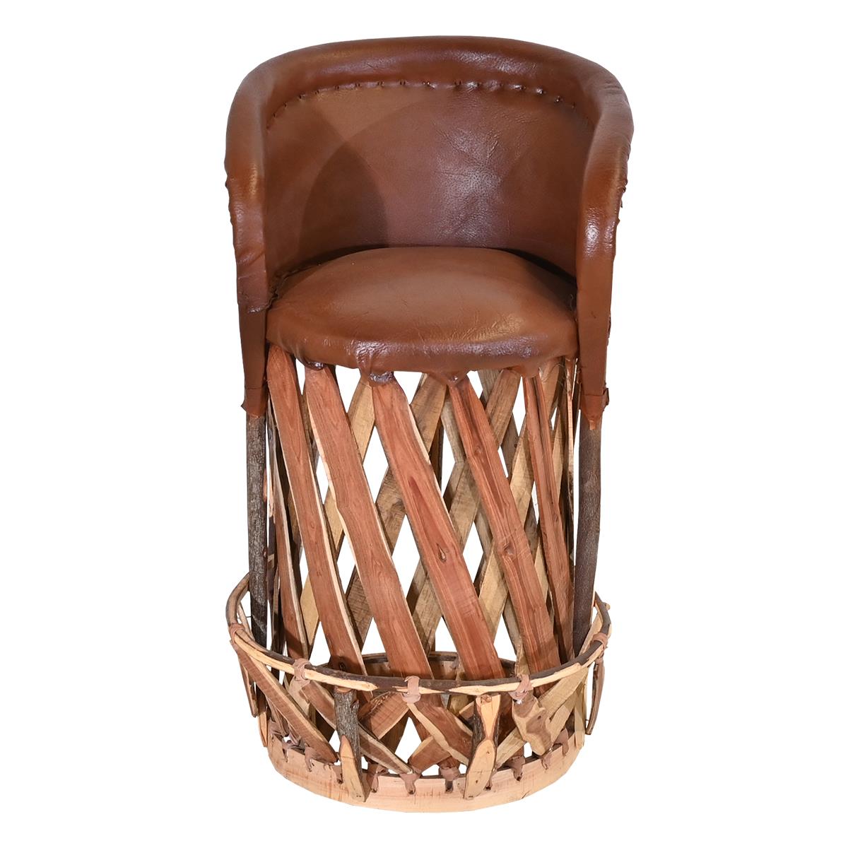 Genuine Leather Equipal Barrel Barstool (2 or 3 Pack)