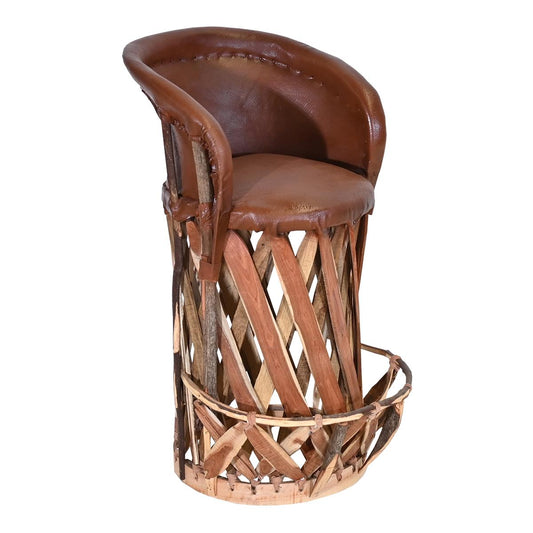Genuine Leather Equipal Barrel Barstool (2 or 3 Pack)