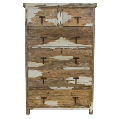 Wink Basin Antique White 6 Drawer Chest