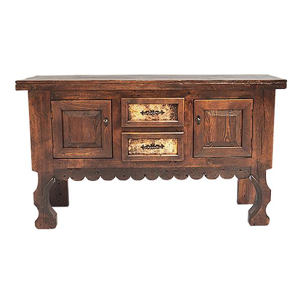 West Ridge Yoke Console With Copper Drawer Inserts, Reclaimed Wood