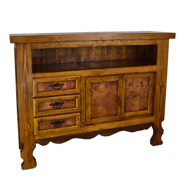 Hackberry Canyon Copper Panel Tv Console With Yoke Leg