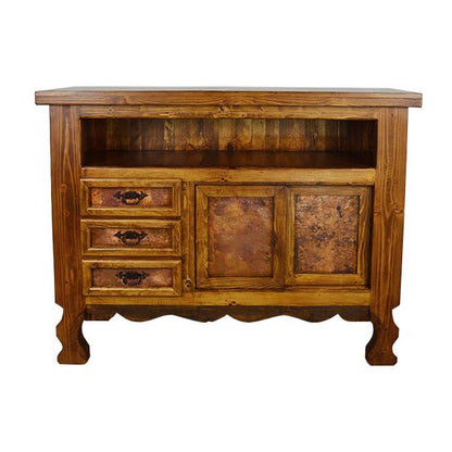 Hackberry Canyon Copper Panel Tv Console With Yoke Leg