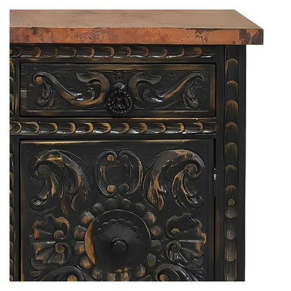 Eagle Basin Utility Cabinet With Two Drawers And Two Doors, Copper Top