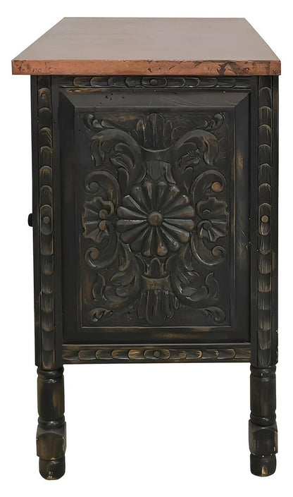 Eagle Basin Utility Cabinet With Two Drawers And Two Doors, Copper Top