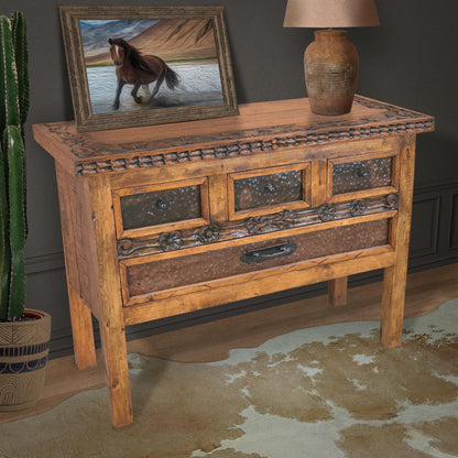 Coyote Hill Natural 4 Drawer Console