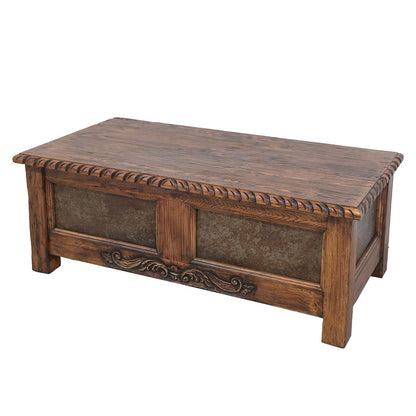 Guero Weathered Wood Trunk Coffee Table | 21 x 26 x 54