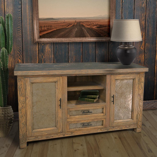 Stone Canyon Hand Carved Console / Tv Stand