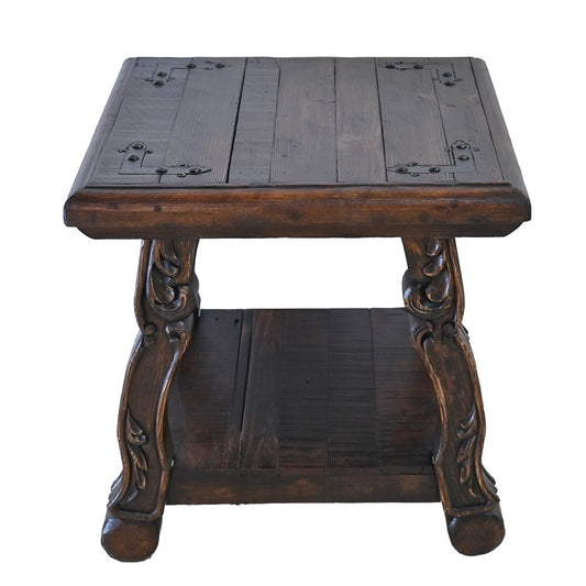 Granada Noir Hacienda Dark Wood & Iron-Hinge End Tables (2-Pack)
