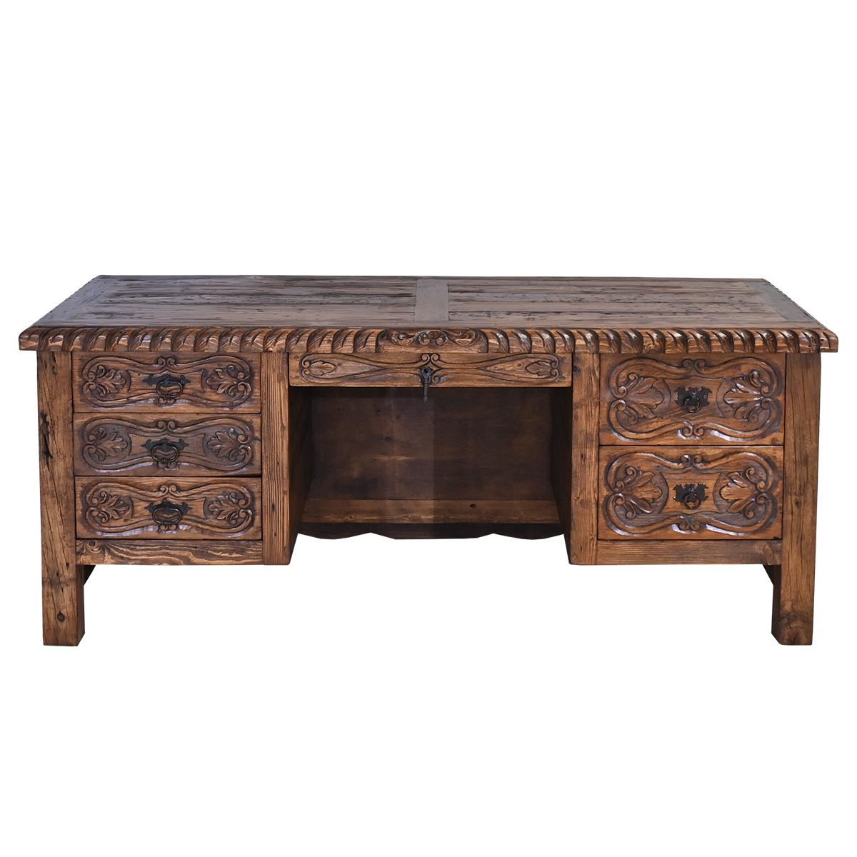 Mission Revival Executive Desk with Iron Accents