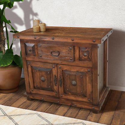 Guadalupe Basin Utility Cabinet, Reclaimed Wood, Hand Forged Steelwork And Nails