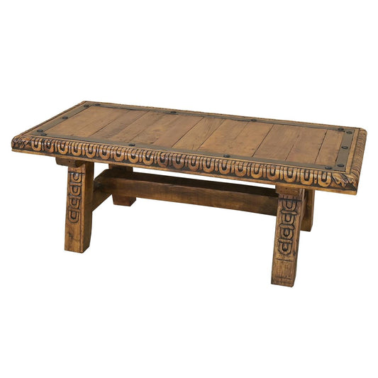 Santa Fe Ranch Carved Coffee Table | 26 x 26 x 54