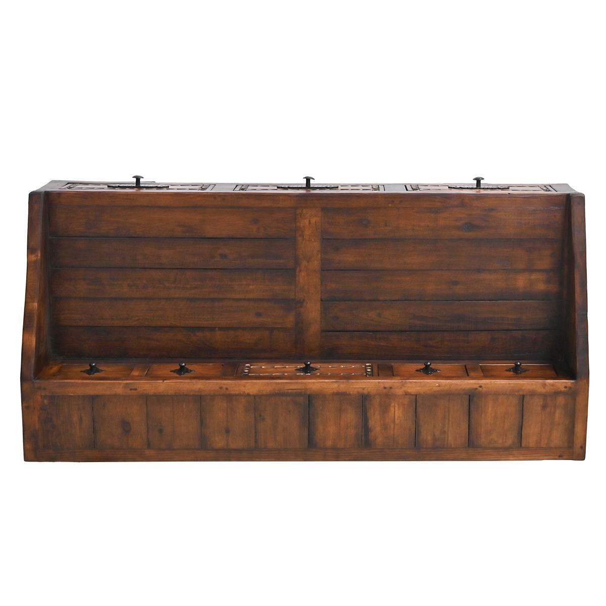 Border Creek Solid Wood Hand-Carved Drafting Desk / Table with Hutch Storage