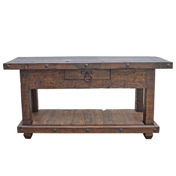 Lamesa Basin Aged Single Drawer Console With Clavos