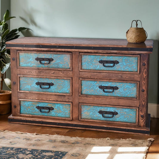 Tierra Turquesa Dresser With Turquoise Copper Panels