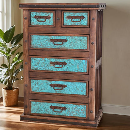Copper Canyon Chest With Turquoise Copper Panels