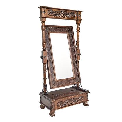 Cactus Hill Leather Free Standing Mirror, Adjustable, Rectangle