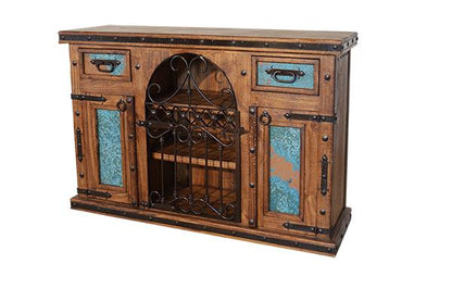 Summit Hill Turquoise Buffet With Iron Doors