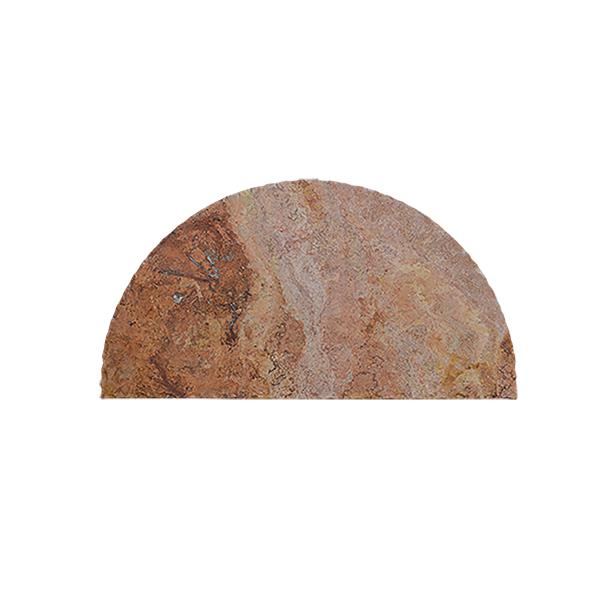 Sierra Stone Half-Round Curved Home Bar with Forged Iron Accents & Leather Panels