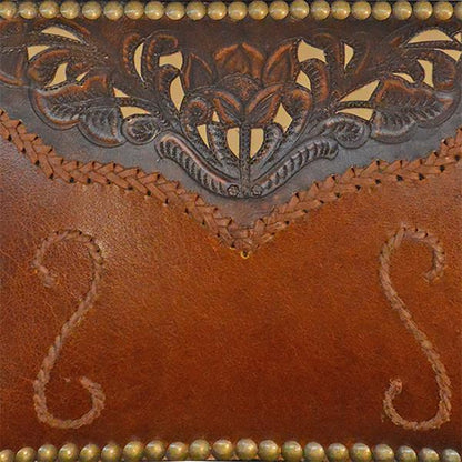 Genuine Leather Western Barstool with Caramel Fringe (2 or 3 Pack) 30"