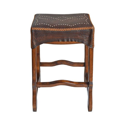 Hand Stitched Leather Saddle Barstool (2 or 3 Pack) 30" Tall