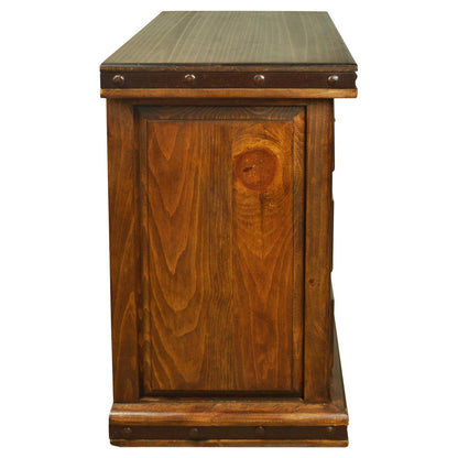 Green Hill Nightstand With Cowhide