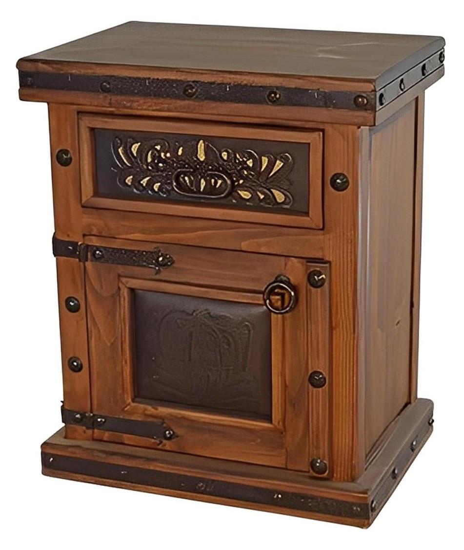 Turtle Canyon Hand Tooled Leather Nightstand