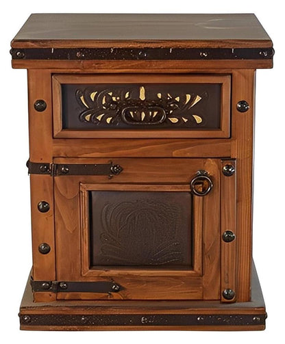 Turtle Canyon Hand Tooled Leather Nightstand