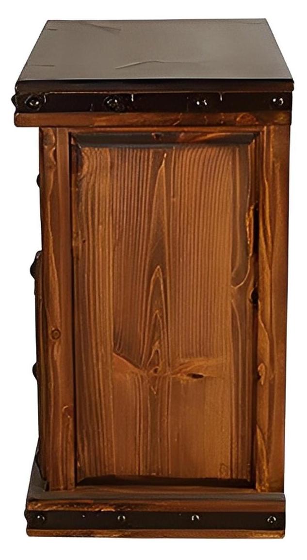 Turtle Canyon Hand Tooled Leather Nightstand