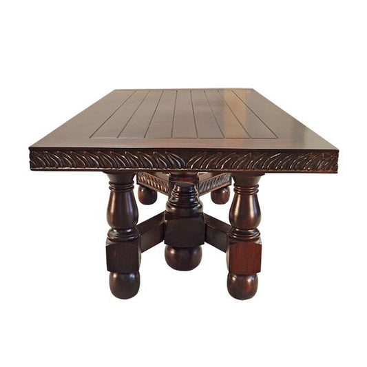 Rich River Dining Table | Hand-Carved Wood | High-Class Finish | 98 x 48 x 32