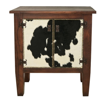 Mesquite Console Cabinet With Cowhide Doors