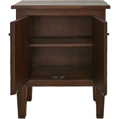 Mesquite Console Cabinet With Cowhide Doors