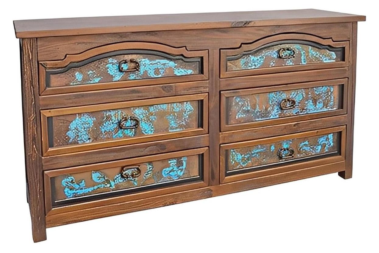 Mustang Hill Reclaimed Wood, Turquoise Copper Dresser