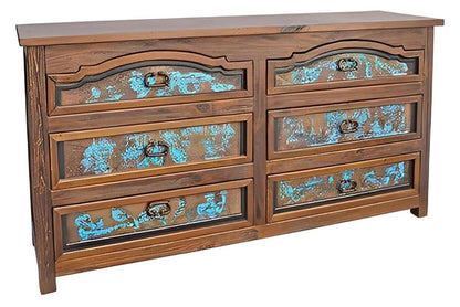 Mustang Hill Reclaimed Wood, Turquoise Copper Dresser