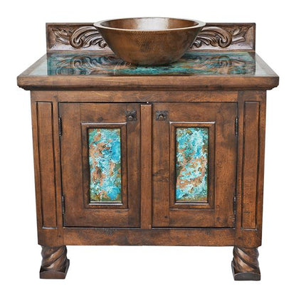 Horseshoe Canyon Copper Top Vanity Featuring Vessel Sink